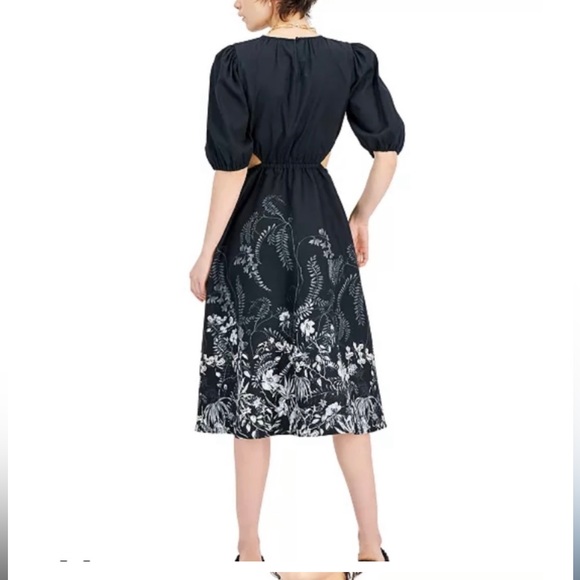 NWOT INC International Concepts Black & White Floral Cutout Dress Size S - Picture 3 of 8